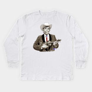 Bob Wills - An illustration by Paul Cemmick Kids Long Sleeve T-Shirt